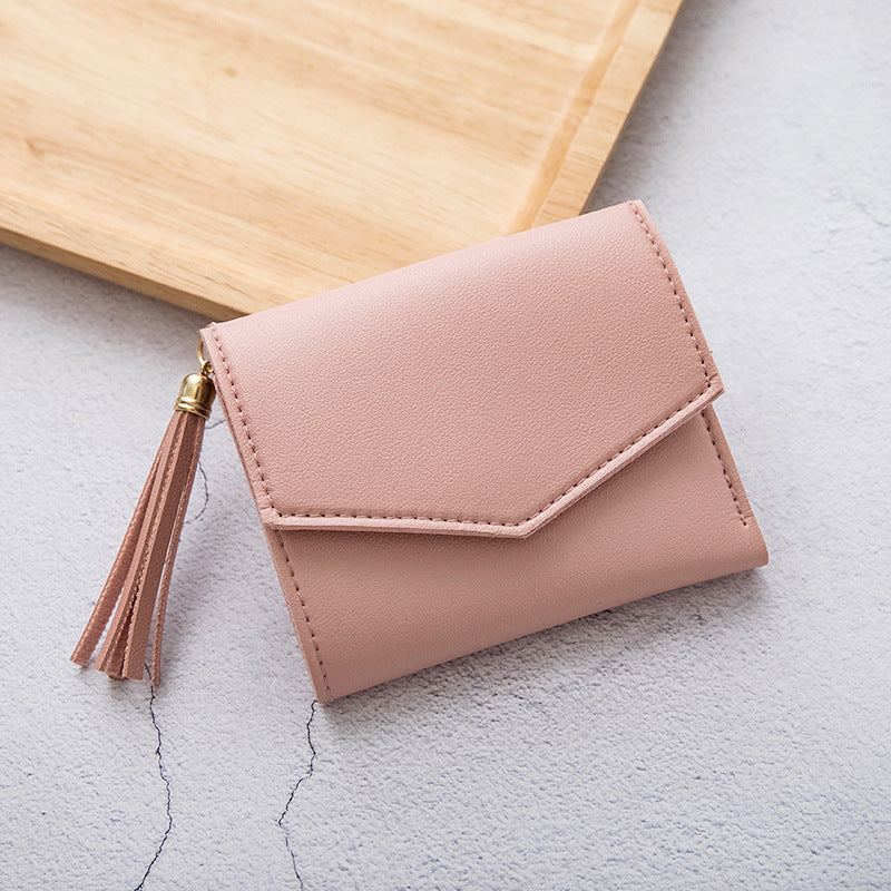 Portefeuille en cuir grainé triple volet