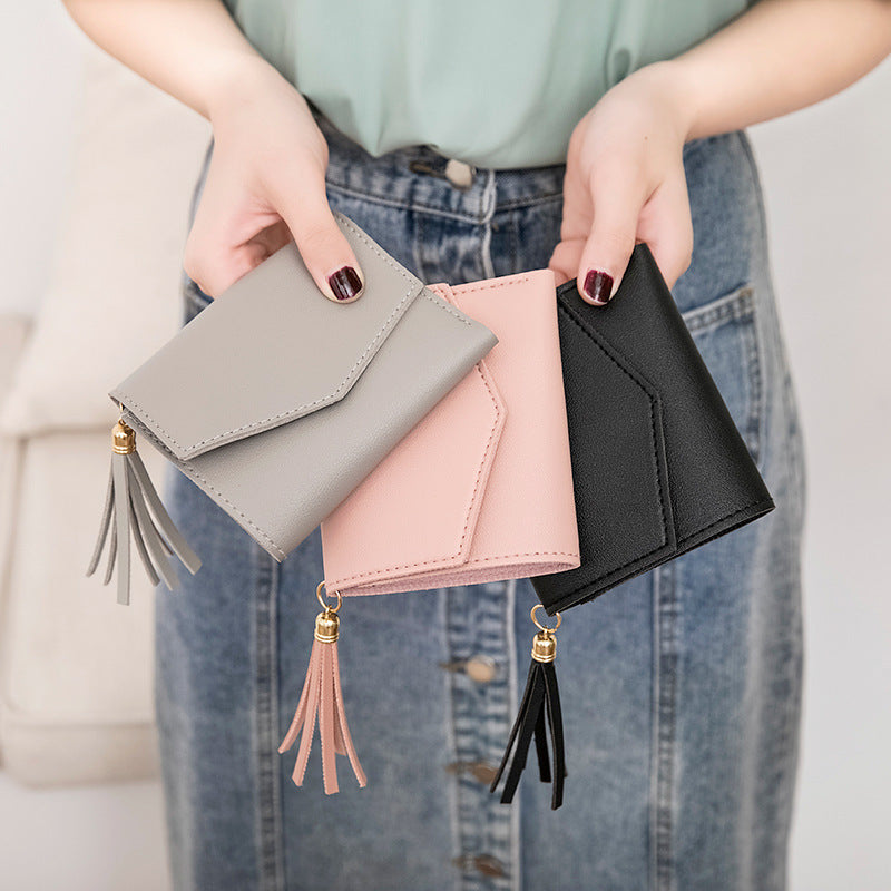 Portefeuille en cuir grainé triple volet