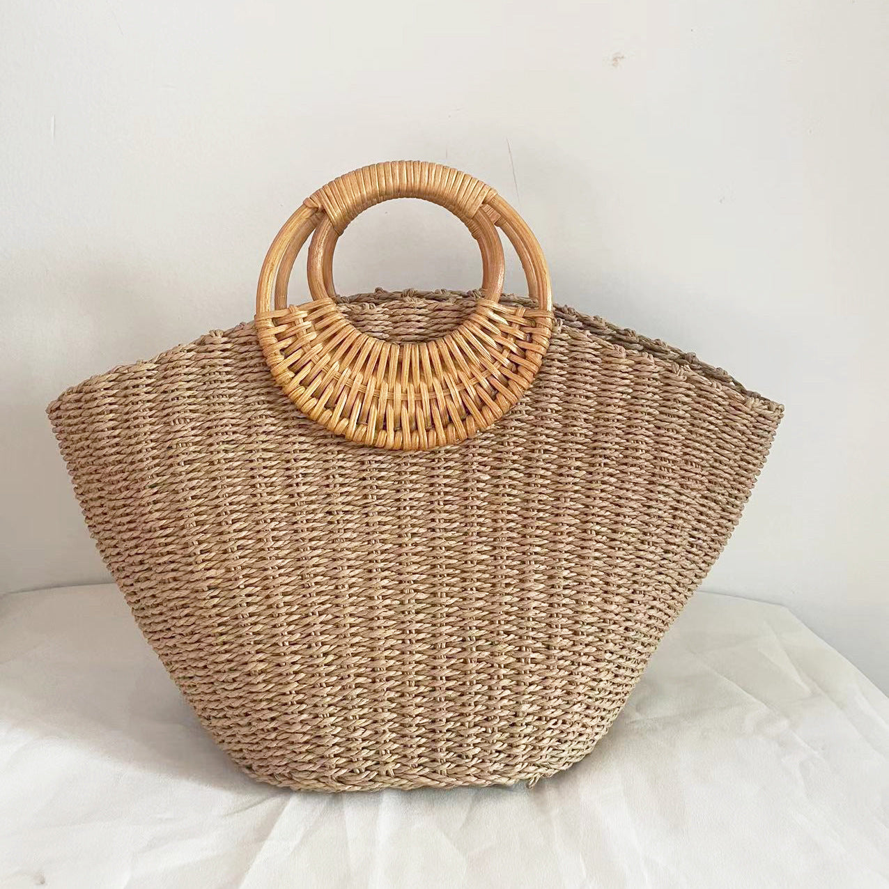 Grand sac à main en fibre naturelle