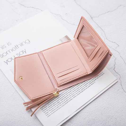 Portefeuille en cuir grainé triple volet