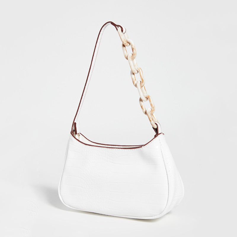 Sac à main en cuir texturé avec chaîne