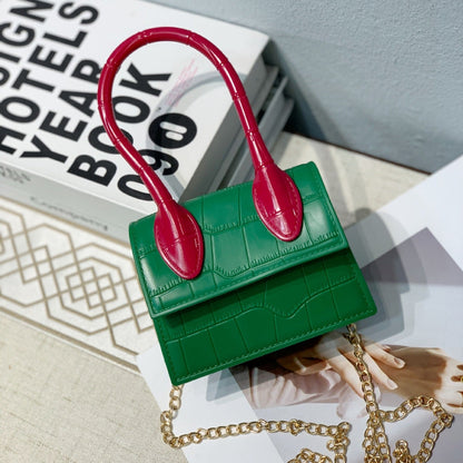 Petit sac à main élégant en cuir texturé avec mono anse et bandoulière amovible