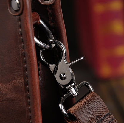 Sac à bandoulière rétro homme en cuir marron