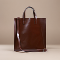 Grand sac à bandoulière en cuir lisse
