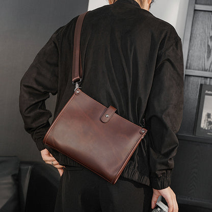 Sac à bandoulière rétro homme en cuir marron
