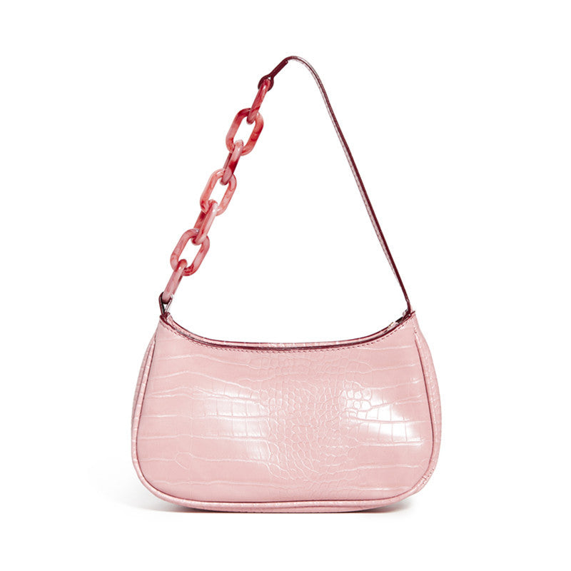 Sac à main en cuir texturé avec chaîne