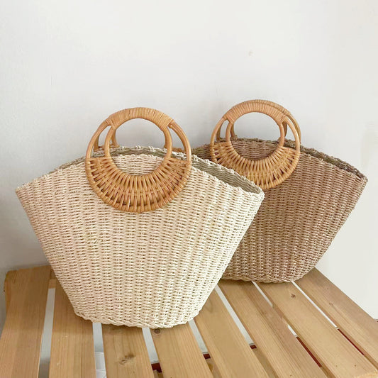 Grand sac à main en fibre naturelle