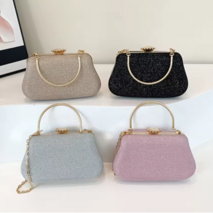 Minaudière pailletée finition dorée