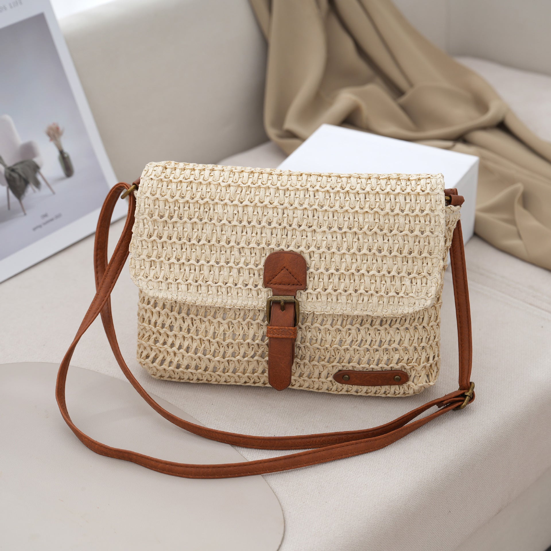 Sac à bandoulière en fibre naturelle