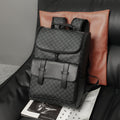 Sac à dos en cuir noir à motifs
